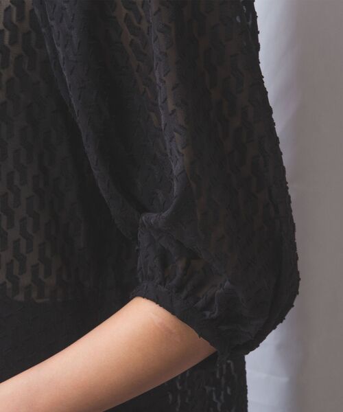 NARACAMICIE / ナラカミーチェ シャツ・ブラウス | 【NARACAMICIE】カットジャガードドロストネック七分袖ブラウス | 詳細21