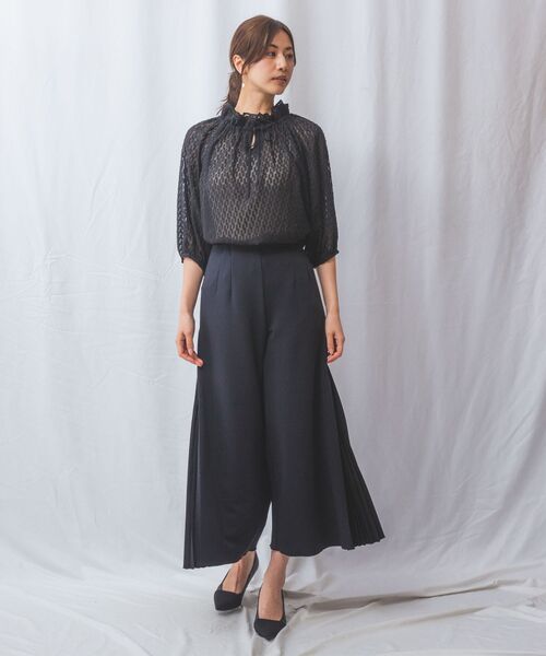 NARACAMICIE / ナラカミーチェ シャツ・ブラウス | 【NARACAMICIE】カットジャガードドロストネック七分袖ブラウス | 詳細24