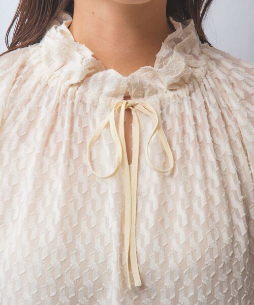 NARACAMICIE / ナラカミーチェ シャツ・ブラウス | 【NARACAMICIE】カットジャガードドロストネック七分袖ブラウス | 詳細8