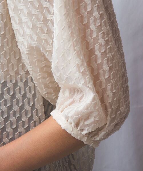 NARACAMICIE / ナラカミーチェ シャツ・ブラウス | 【NARACAMICIE】カットジャガードドロストネック七分袖ブラウス | 詳細9
