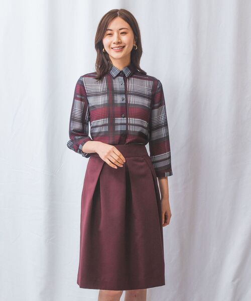 NARACAMICIE / ナラカミーチェ シャツ・ブラウス | 【NARACAMICIE】ビッググレンチェック七分袖シャツ | 詳細11