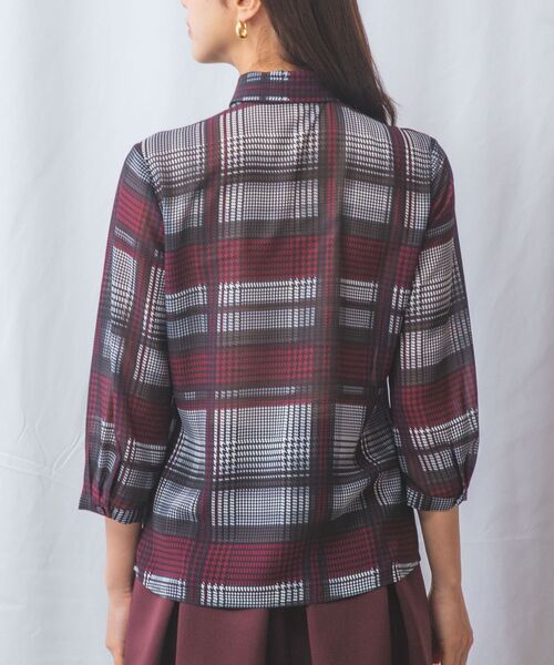 NARACAMICIE / ナラカミーチェ シャツ・ブラウス | 【NARACAMICIE】ビッググレンチェック七分袖シャツ | 詳細4