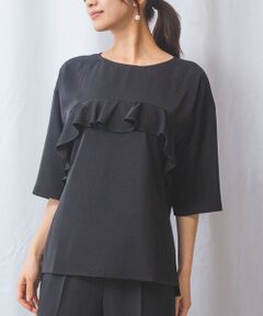 NARACAMICIE / ナラカミーチェ シャツ・ブラウス | 【NARACAMICIE】ジョーゼットフロントフリル七分袖プルオーバー