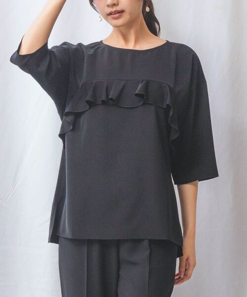 NARACAMICIE / ナラカミーチェ シャツ・ブラウス | 【NARACAMICIE】ジョーゼットフロントフリル七分袖プルオーバー | 詳細12