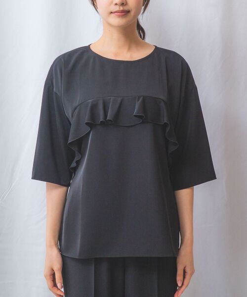 NARACAMICIE / ナラカミーチェ シャツ・ブラウス | 【NARACAMICIE】ジョーゼットフロントフリル七分袖プルオーバー | 詳細13