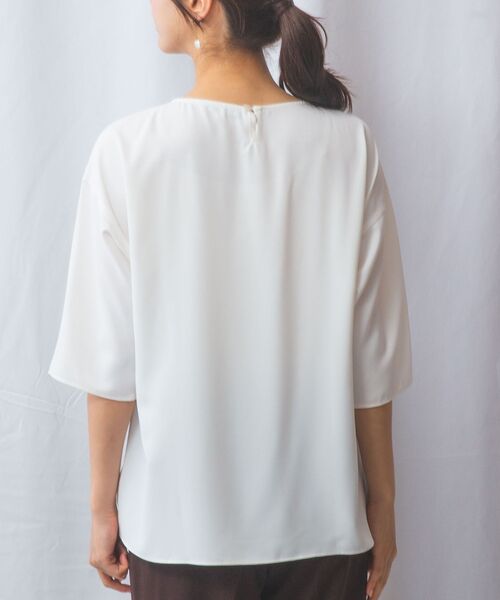 NARACAMICIE / ナラカミーチェ シャツ・ブラウス | 【NARACAMICIE】ジョーゼットフロントフリル七分袖プルオーバー | 詳細4