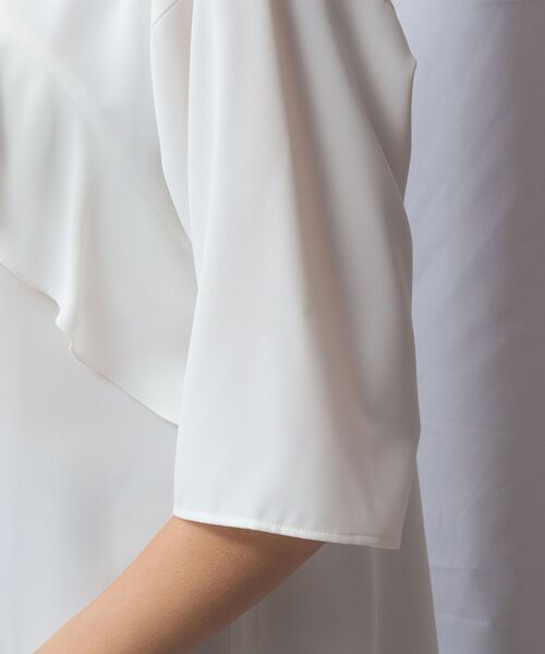 NARACAMICIE / ナラカミーチェ シャツ・ブラウス | 【NARACAMICIE】ジョーゼットフロントフリル七分袖プルオーバー | 詳細7