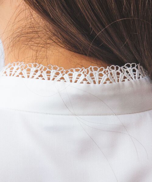 NARACAMICIE / ナラカミーチェ シャツ・ブラウス | 【NARACAMICIE】ツイルピコレース七分袖シャツ | 詳細10