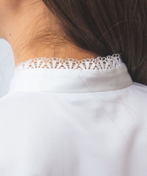 NARACAMICIE / ナラカミーチェ シャツ・ブラウス | 【NARACAMICIE】ツイルピコレース七分袖シャツ | 詳細6