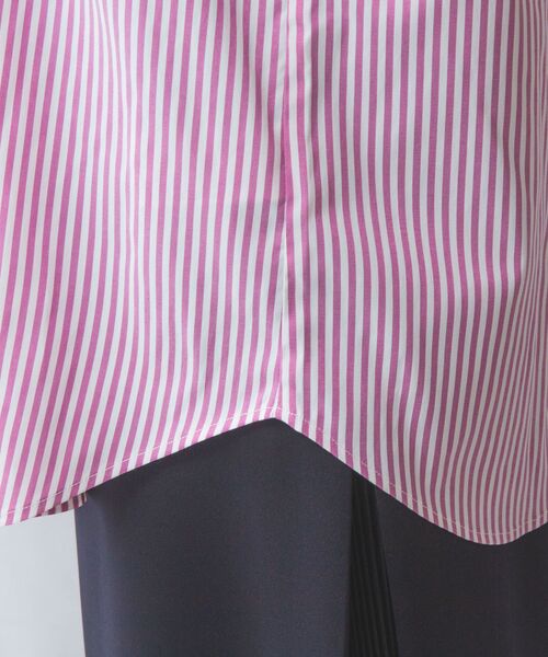 NARACAMICIE / ナラカミーチェ シャツ・ブラウス | 【NARACAMICIE】ストレッチストライプ肩レース七分袖シャツ | 詳細8