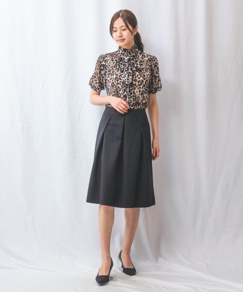 NARACAMICIE / ナラカミーチェ シャツ・ブラウス | 【NARACAMICIE】ヒョウ柄ボウタイ半袖ブラウス | 詳細11