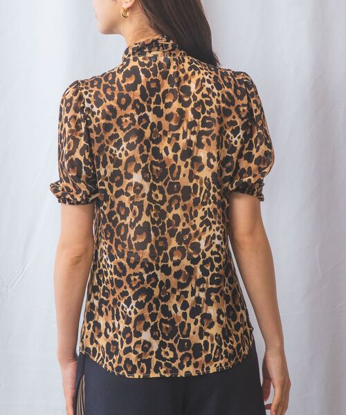 NARACAMICIE / ナラカミーチェ シャツ・ブラウス | 【NARACAMICIE】ヒョウ柄ボウタイ半袖ブラウス | 詳細15