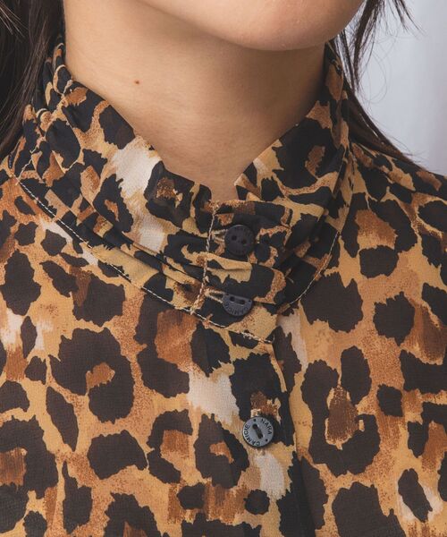 NARACAMICIE / ナラカミーチェ シャツ・ブラウス | 【NARACAMICIE】ヒョウ柄ボウタイ半袖ブラウス | 詳細16