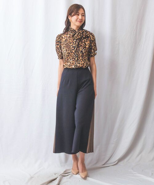 NARACAMICIE / ナラカミーチェ シャツ・ブラウス | 【NARACAMICIE】ヒョウ柄ボウタイ半袖ブラウス | 詳細22