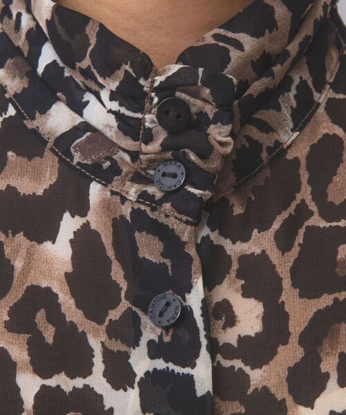 NARACAMICIE / ナラカミーチェ シャツ・ブラウス | 【NARACAMICIE】ヒョウ柄ボウタイ半袖ブラウス | 詳細5