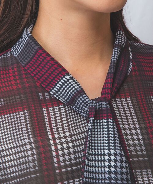 NARACAMICIE / ナラカミーチェ シャツ・ブラウス | 【NARACAMICIE】ビッググレンチェックボウタイ半袖ブラウス | 詳細5