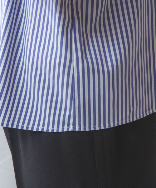 NARACAMICIE / ナラカミーチェ シャツ・ブラウス | 【NARACAMICIE】ストレッチストライプフロントデザインタック半袖ブラウス | 詳細20