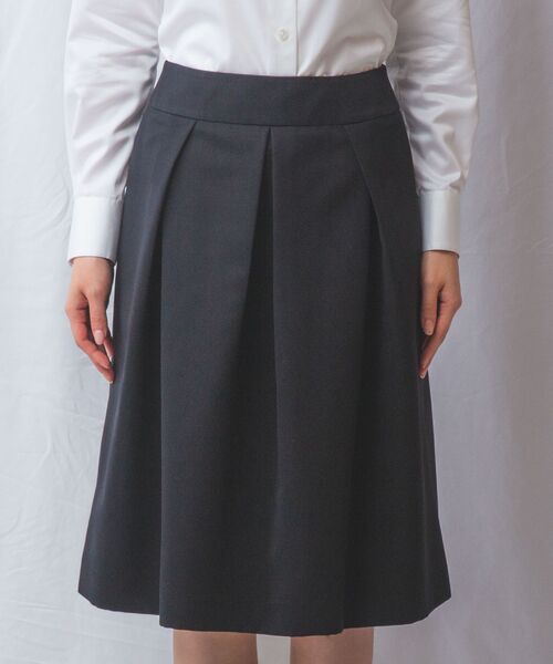 NARACAMICIE / ナラカミーチェ ミニ・ひざ丈スカート | 【NARACAMICIE】マットグログランタックフレアスカート | 詳細1