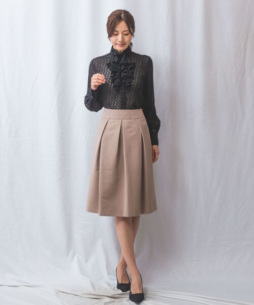 NARACAMICIE / ナラカミーチェ ミニ・ひざ丈スカート | 【NARACAMICIE】マットグログランタックフレアスカート | 詳細15