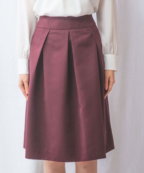 NARACAMICIE / ナラカミーチェ ミニ・ひざ丈スカート | 【NARACAMICIE】マットグログランタックフレアスカート | 詳細16