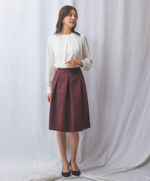 NARACAMICIE / ナラカミーチェ ミニ・ひざ丈スカート | 【NARACAMICIE】マットグログランタックフレアスカート | 詳細23