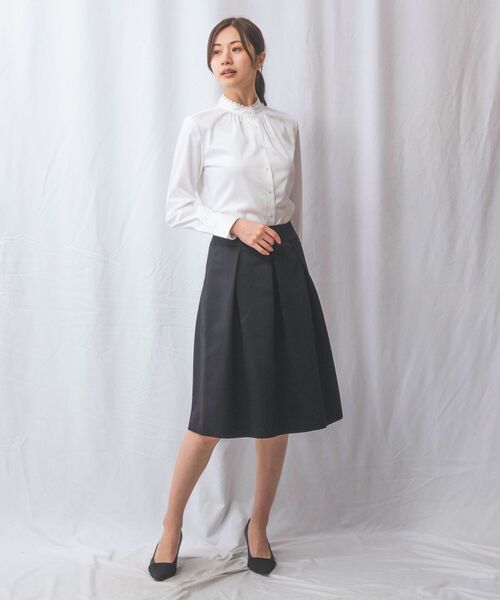 NARACAMICIE / ナラカミーチェ ミニ・ひざ丈スカート | 【NARACAMICIE】マットグログランタックフレアスカート | 詳細7