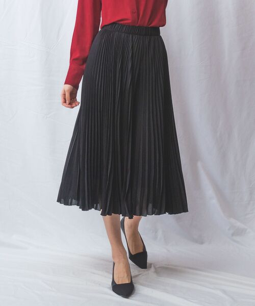 NARACAMICIE / ナラカミーチェ その他パンツ | 【NARACAMICIE】ハイツイストシフォンプリーツパンツ（ブラック）
