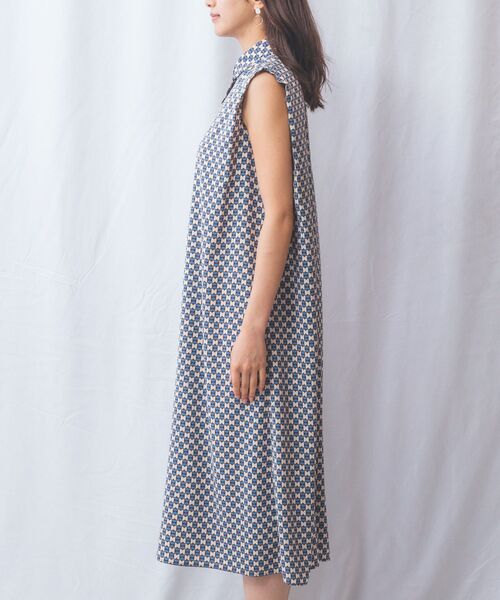 NARACAMICIE / ナラカミーチェ ロング・マキシ丈ワンピース | 【NARACAMICIE】幾何柄ノースリワンピース | 詳細14