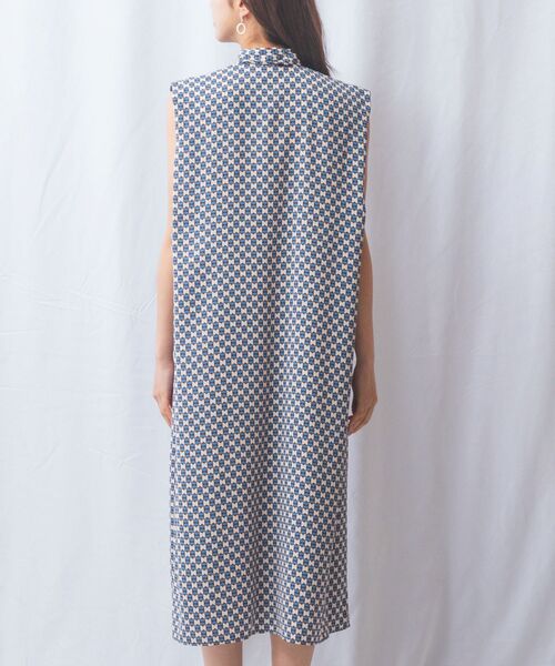NARACAMICIE / ナラカミーチェ ロング・マキシ丈ワンピース | 【NARACAMICIE】幾何柄ノースリワンピース | 詳細15