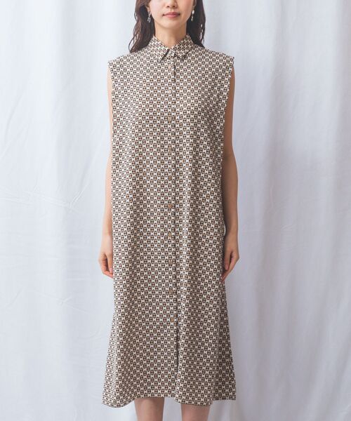 NARACAMICIE / ナラカミーチェ ロング・マキシ丈ワンピース | 【NARACAMICIE】幾何柄ノースリワンピース | 詳細2