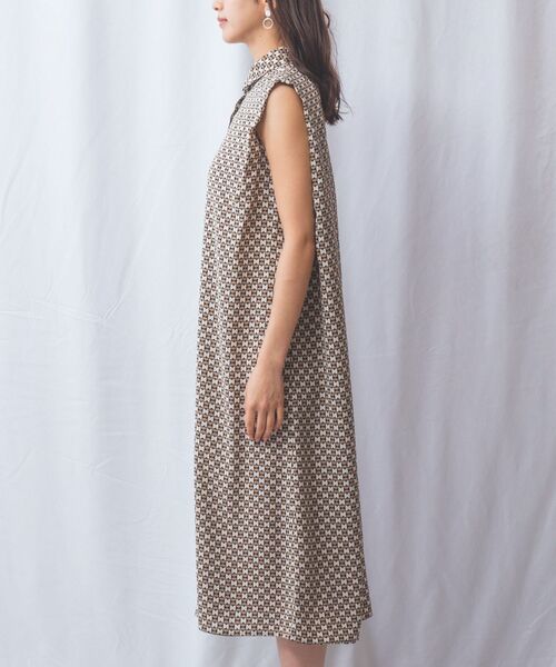 NARACAMICIE / ナラカミーチェ ロング・マキシ丈ワンピース | 【NARACAMICIE】幾何柄ノースリワンピース | 詳細3
