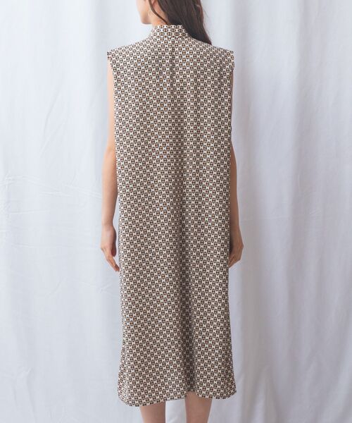 NARACAMICIE / ナラカミーチェ ロング・マキシ丈ワンピース | 【NARACAMICIE】幾何柄ノースリワンピース | 詳細4