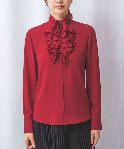 NARACAMICIE / ナラカミーチェ シャツ・ブラウス | 【NARACAMICIE】無地ジョーゼットフリル長袖ブラウス | 詳細11