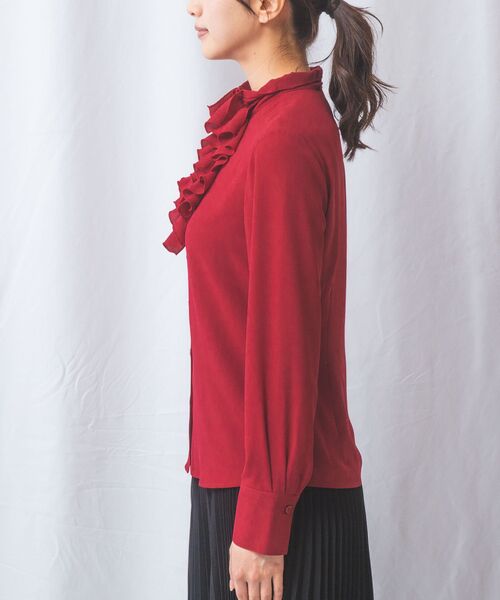 NARACAMICIE / ナラカミーチェ シャツ・ブラウス | 【NARACAMICIE】無地ジョーゼットフリル長袖ブラウス | 詳細12