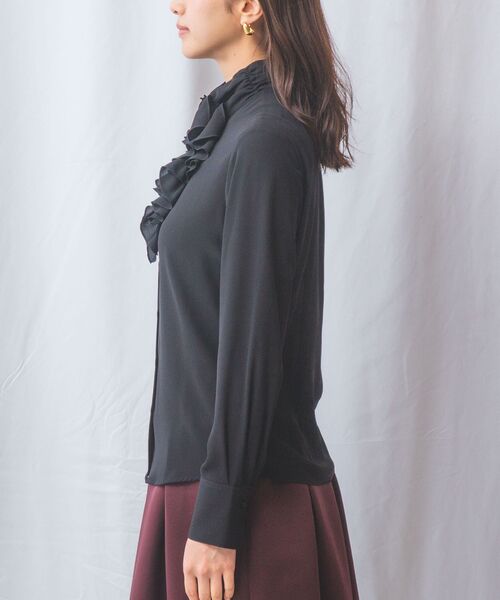 NARACAMICIE / ナラカミーチェ シャツ・ブラウス | 【NARACAMICIE】無地ジョーゼットフリル長袖ブラウス | 詳細2