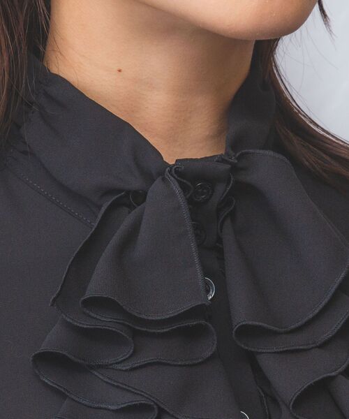 NARACAMICIE / ナラカミーチェ シャツ・ブラウス | 【NARACAMICIE】無地ジョーゼットフリル長袖ブラウス | 詳細4