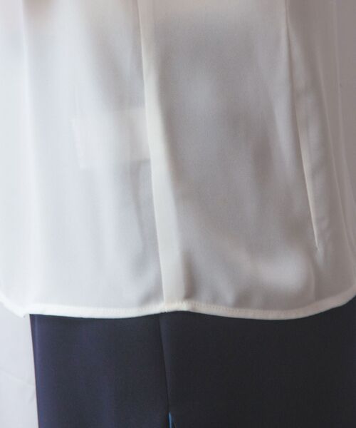 NARACAMICIE / ナラカミーチェ シャツ・ブラウス | 【NARACAMICIE】無地ジョーゼットフリル長袖ブラウスホワイト | 詳細10