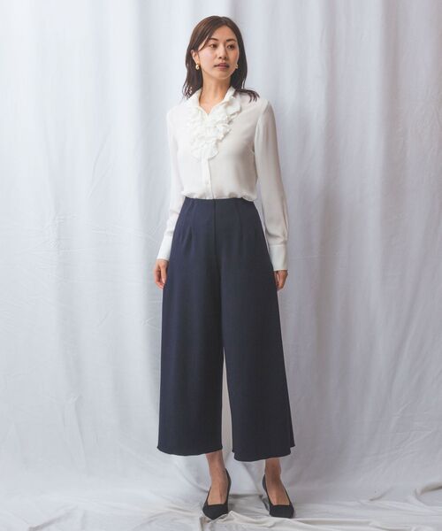 NARACAMICIE / ナラカミーチェ シャツ・ブラウス | 【NARACAMICIE】無地ジョーゼットフリル長袖ブラウスホワイト | 詳細12