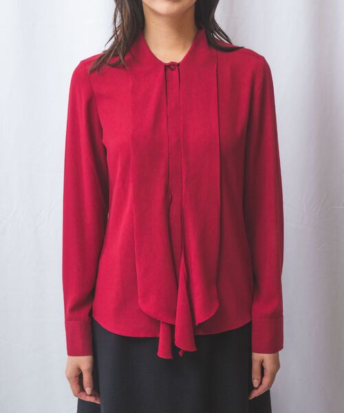 NARACAMICIE / ナラカミーチェ シャツ・ブラウス | 【NARACAMICIE】無地ジョーゼットラッフルボウタイ長袖ブラウス | 詳細11