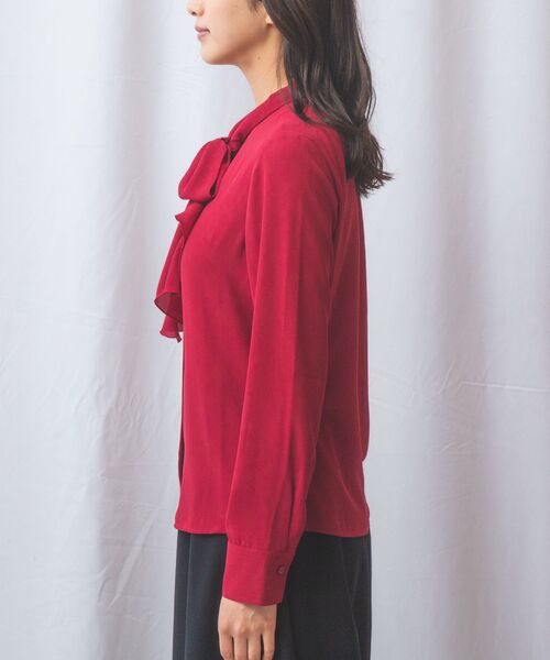 NARACAMICIE / ナラカミーチェ シャツ・ブラウス | 【NARACAMICIE】無地ジョーゼットラッフルボウタイ長袖ブラウス | 詳細13