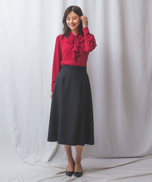 NARACAMICIE / ナラカミーチェ シャツ・ブラウス | 【NARACAMICIE】無地ジョーゼットラッフルボウタイ長袖ブラウス | 詳細21