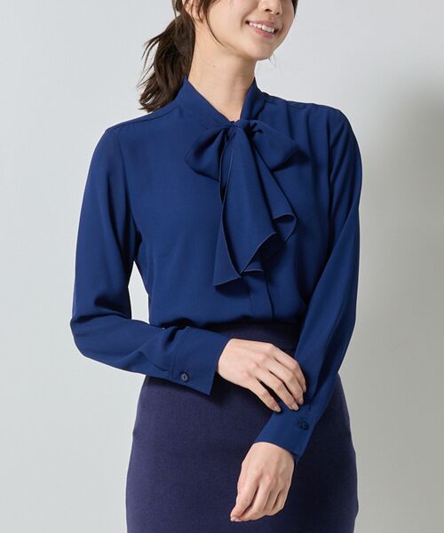 NARACAMICIE / ナラカミーチェ シャツ・ブラウス | 【NARACAMICIE】無地ジョーゼットラッフルボウタイ長袖ブラウス | 詳細22