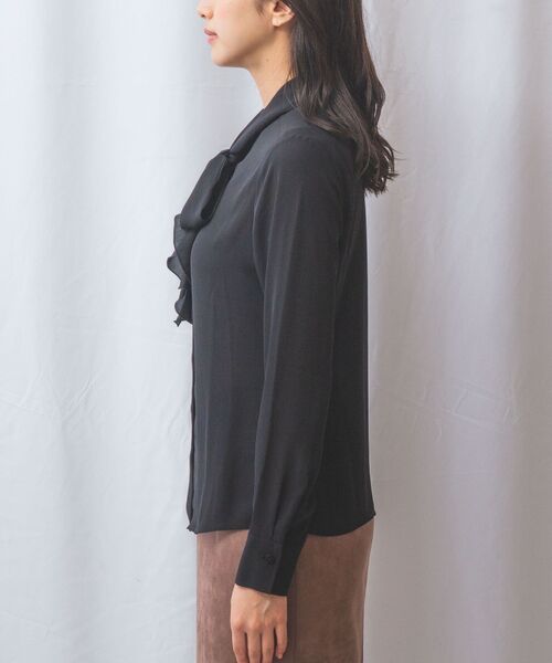 NARACAMICIE / ナラカミーチェ シャツ・ブラウス | 【NARACAMICIE】無地ジョーゼットラッフルボウタイ長袖ブラウス | 詳細3