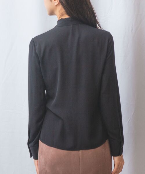 NARACAMICIE / ナラカミーチェ シャツ・ブラウス | 【NARACAMICIE】無地ジョーゼットラッフルボウタイ長袖ブラウス | 詳細4