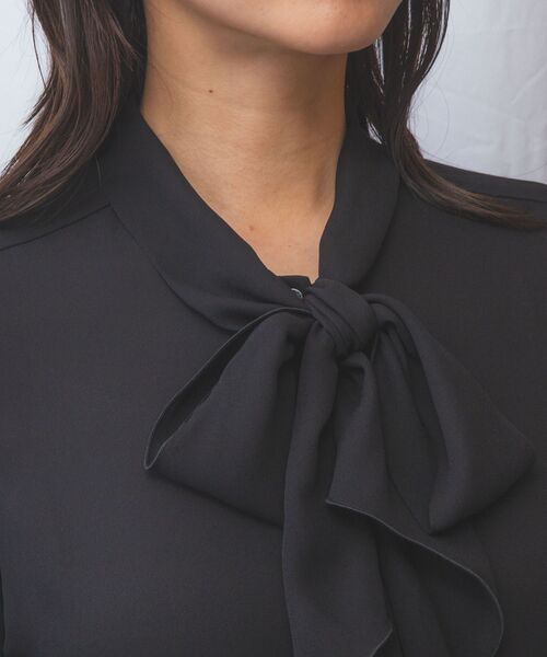 NARACAMICIE / ナラカミーチェ シャツ・ブラウス | 【NARACAMICIE】無地ジョーゼットラッフルボウタイ長袖ブラウス | 詳細5