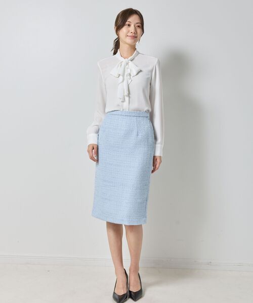 NARACAMICIE / ナラカミーチェ シャツ・ブラウス | 【NARACAMICIE】無地ジョーゼットラッフルボウタイ長袖ブラウスホワイト | 詳細10