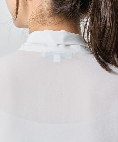NARACAMICIE / ナラカミーチェ シャツ・ブラウス | 【NARACAMICIE】無地ジョーゼットラッフルボウタイ長袖ブラウスホワイト | 詳細6