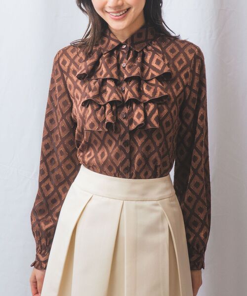 NARACAMICIE / ナラカミーチェ シャツ・ブラウス | 【NARACAMICIE】カットジャガード3段フリル長袖ブラウス | 詳細1