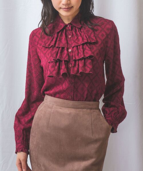 NARACAMICIE / ナラカミーチェ シャツ・ブラウス | 【NARACAMICIE】カットジャガード3段フリル長袖ブラウス | 詳細10