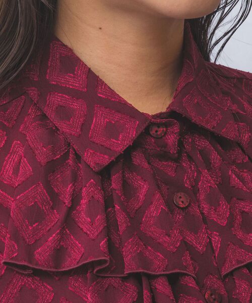 NARACAMICIE / ナラカミーチェ シャツ・ブラウス | 【NARACAMICIE】カットジャガード3段フリル長袖ブラウス | 詳細14